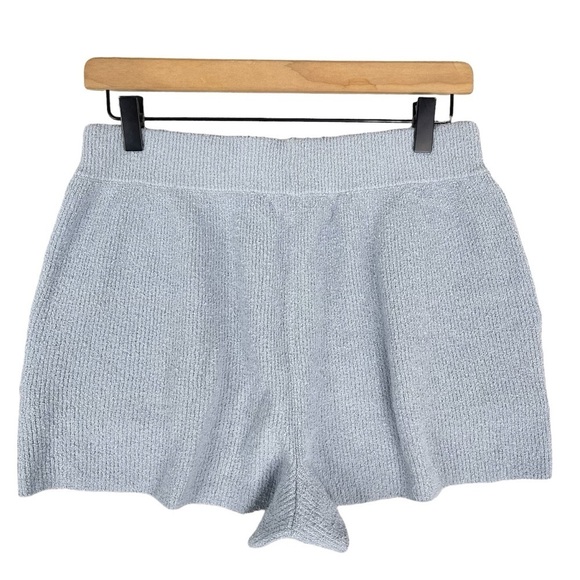 Madewell Holmden Sweater Shorts NWT Small Blue Elastic Waist Pull On Textured - Picture 4 of 8
